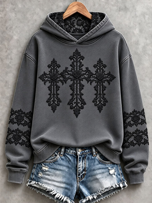 Women's Gothic Cross Christian Hoodies