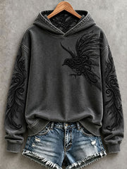 Women's Gothic Crow-Themed Halloween Hoodies