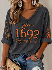 Women's "They Missed One" 1692 Salem Halloween T-Shirt