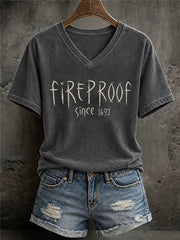 Women's "Fireproof" 1692 Salem Halloween T-Shirt