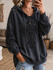 Women's Gothic Cross Christian Hoodie