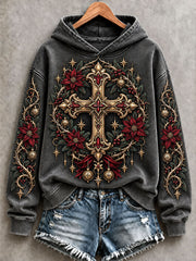 Women's Gothic Christmas Cross Hoodies