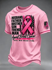 Men's Real Men Wear Pink Breast Cancer Awareness T-shirt