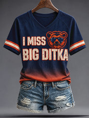Women's Chicago Football Lover Da Coach Legend Printed T-shirt