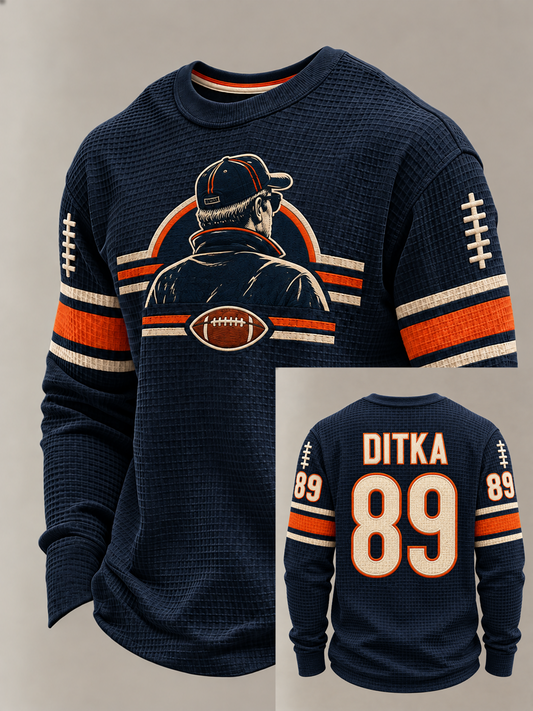 Men's Chicago Football Lover Da Coach Legend Printed Waffle Sweatshirt
