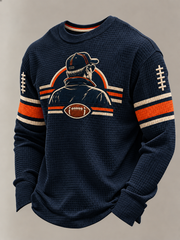 Men's Chicago Football Lover Da Coach Legend Printed Waffle Sweatshirt
