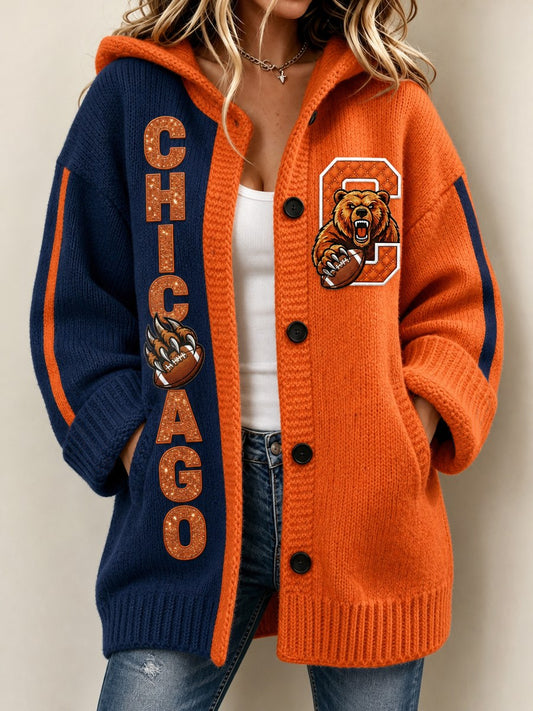 Women's Football Gameday Gift For Football Fans Casual Long Coat