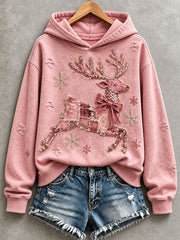 Women's Pink Reindeer Hoodie