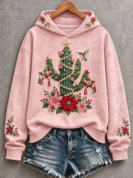 Women's Mexico Merry Christmas Art Printed Hoodie
