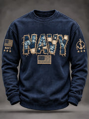 Men's U.S. Veterans Printed Crew Neck Sweatshirt