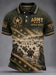 Men's Vintage Veterans Day Art Print Polo